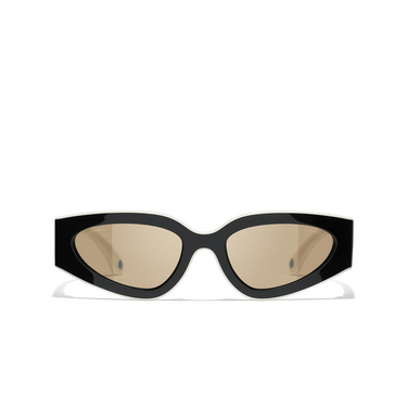 CHANEL Katzenaugenförmige sonnenbrille 165653 black & white - Vorderansicht
