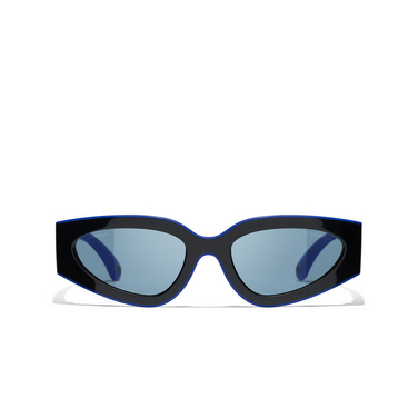 CHANEL Katzenaugenförmige sonnenbrille 176856 black & blue - Vorderansicht