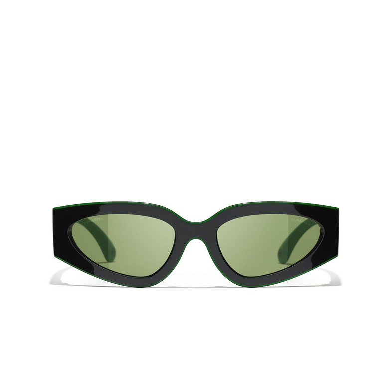 CHANEL cateye Sunglasses 17724E black & green