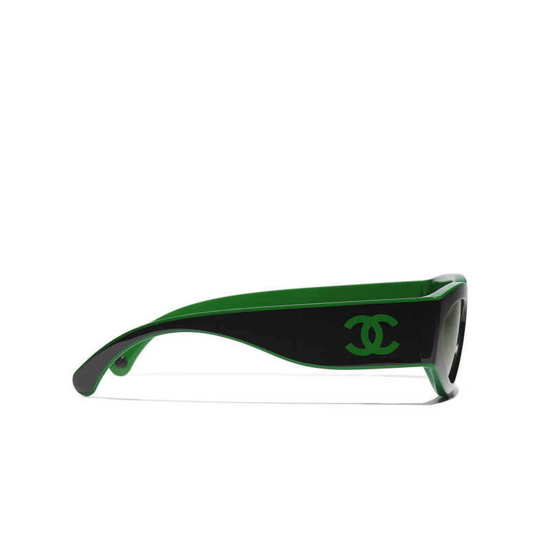 CHANEL Katzenaugenförmige sonnenbrille 17724E black & green