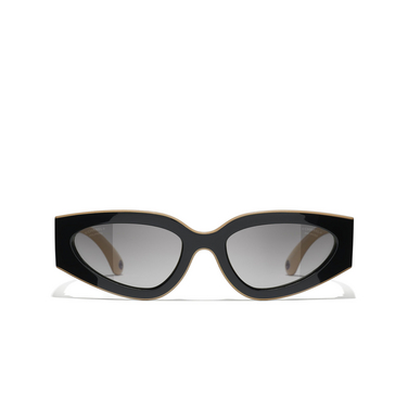CHANEL Katzenaugenförmige sonnenbrille C534M3 black & beige - Vorderansicht