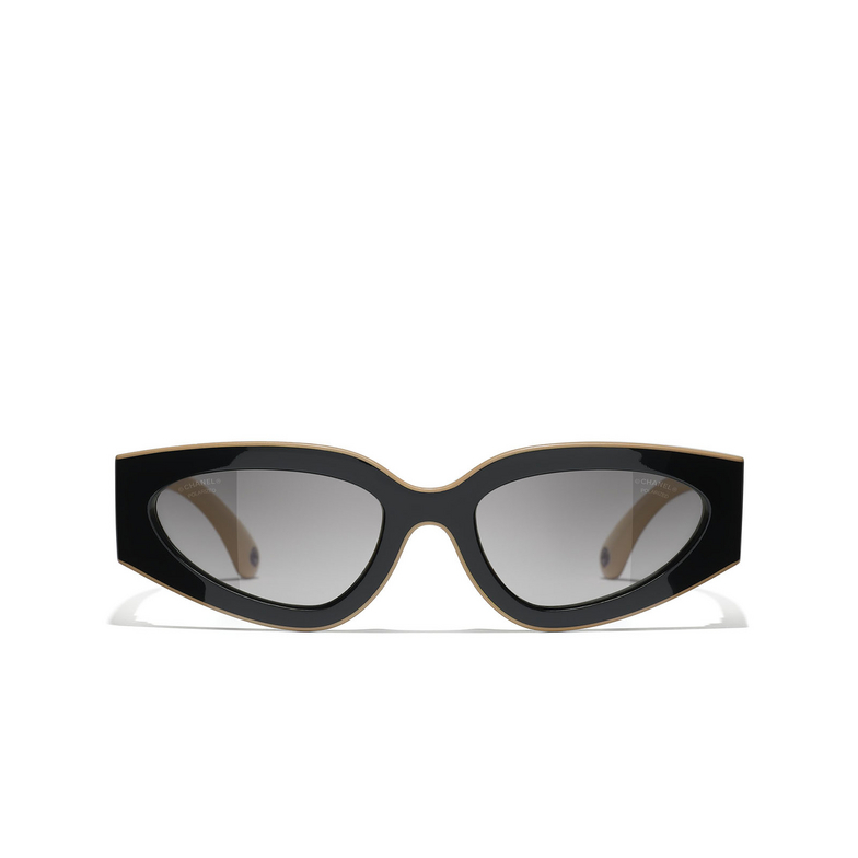 CHANEL Katzenaugenförmige sonnenbrille C534M3 black & beige
