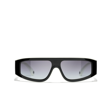 CHANEL shield Sunglasses 1656S6 black & white - front view