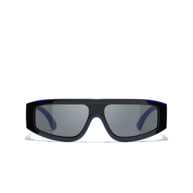 CHANEL shield Sunglasses 1768S4 black & blue - front view