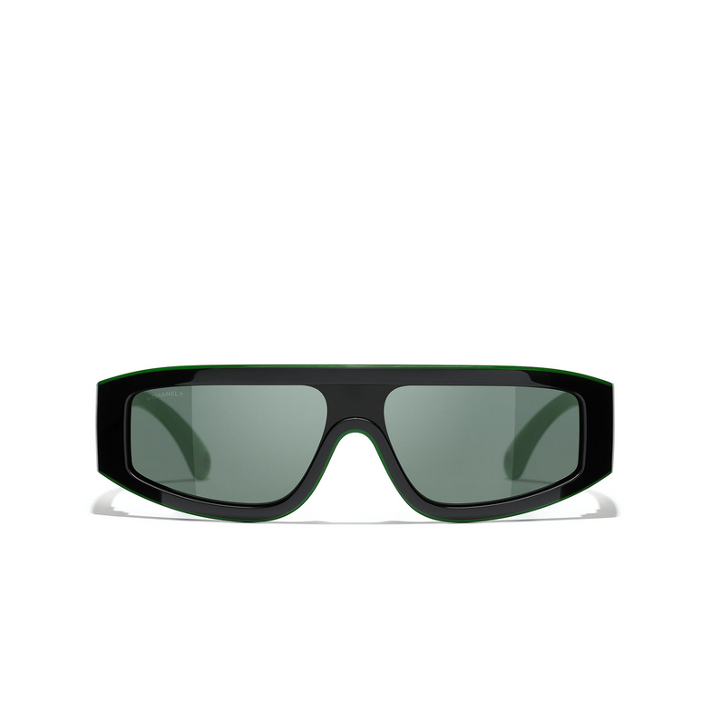 CHANEL Umschließende sonnenbrille 17723H black & green