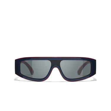 CHANEL shield Sunglasses 1773S4 blue & burgundy - front view