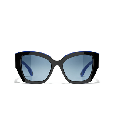 Solaires papillon CHANEL 1768Q8 black & blue - Vue de face