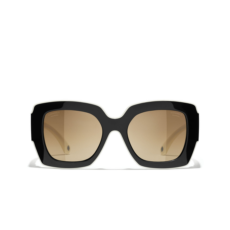 CHANEL square Sunglasses 1656M2 black & white