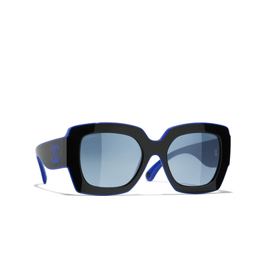 CHANEL square Sunglasses 1768Q8 black & blue - three-quarters view