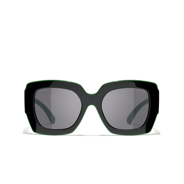 Solaires carrées CHANEL 1772B1 black & green - Vue de face