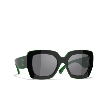 CHANEL square Sunglasses 1772B1 black & green - three-quarters view