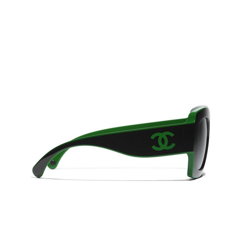 CHANEL square Sunglasses 1772B1 black & green