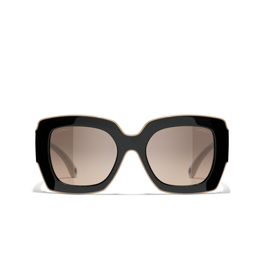 Gafas de sol cuadradas CHANEL C53443 black & beige - Vista delantera