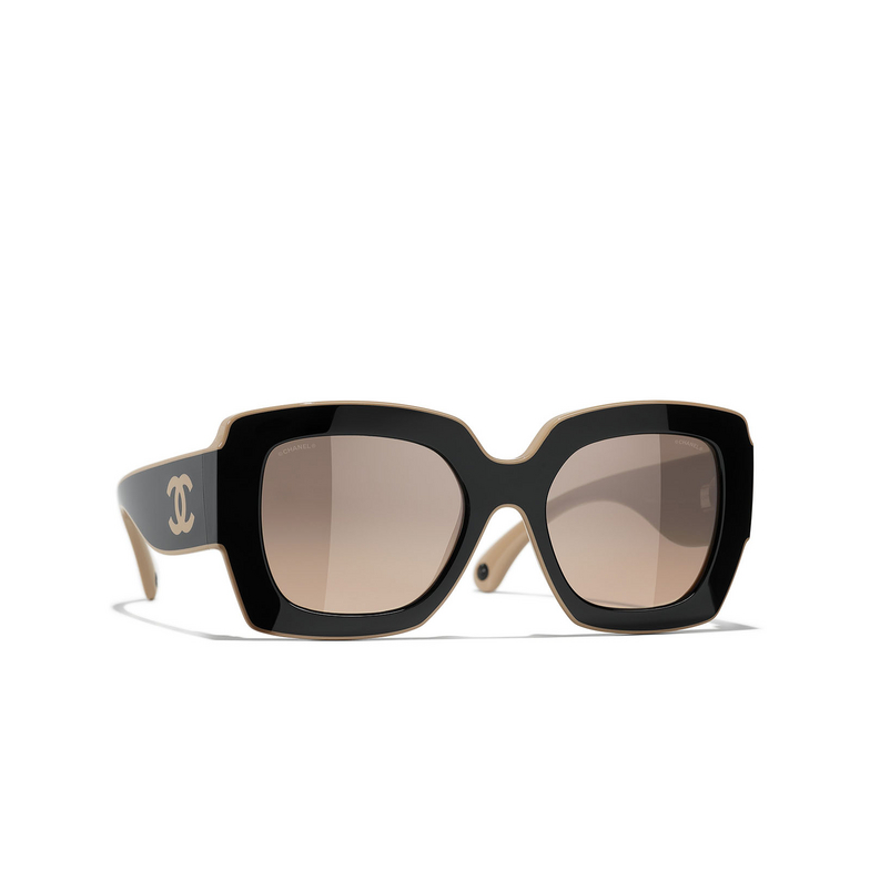 Solaires carrées CHANEL C53443 black & beige