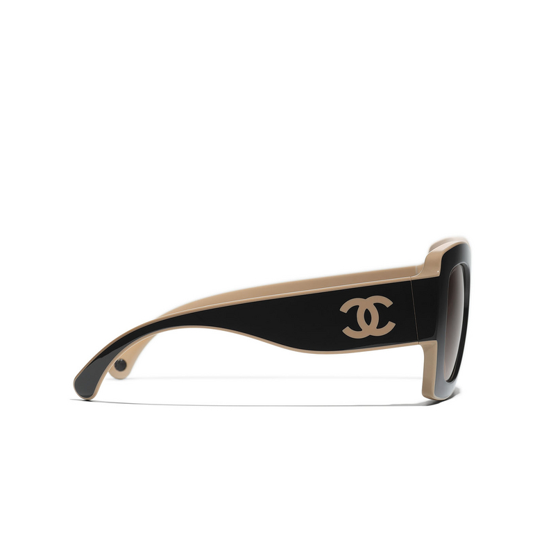 Solaires carrées CHANEL C53443 black & beige