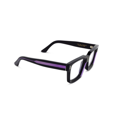 Cutler and Gross 1386 Eyeglasses 13 purple on black - three-quarters view