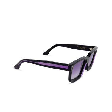 Cutler and Gross 1386 Sunglasses 10 purple on black - three-quarters view