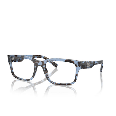 Dolce & Gabbana DG3352 Eyeglasses 3392 havana blue - three-quarters view