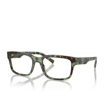 Dolce & Gabbana DG3352 Eyeglasses 3432 havana green - three-quarters view
