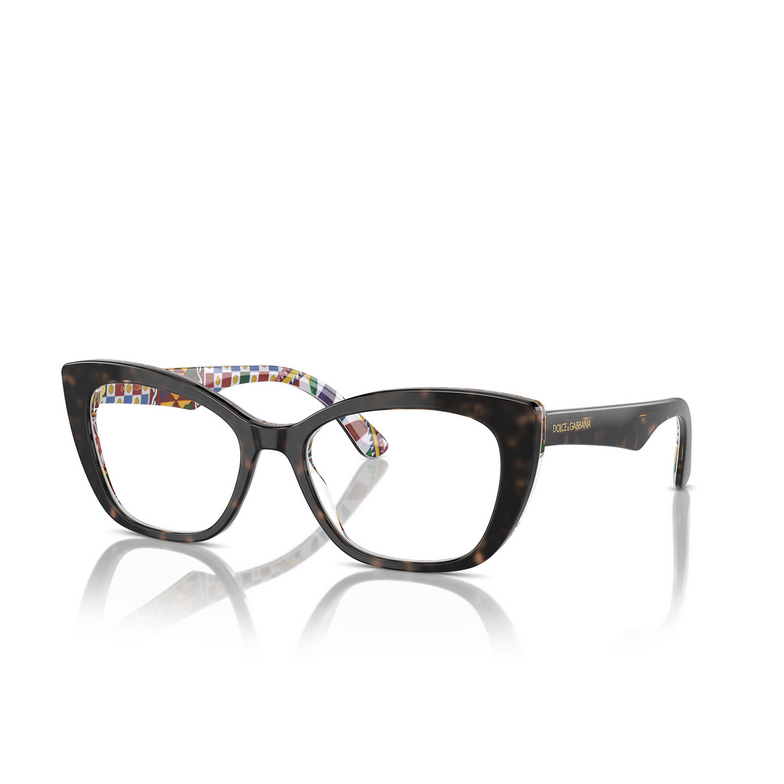 Dolce & Gabbana DG3360 Eyeglasses 3217 havana on white barrow - 2/4