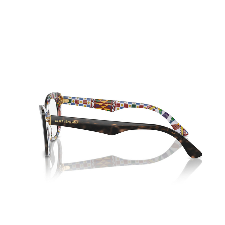 Dolce & Gabbana DG3360 Eyeglasses 3217 havana on white barrow - 3/4