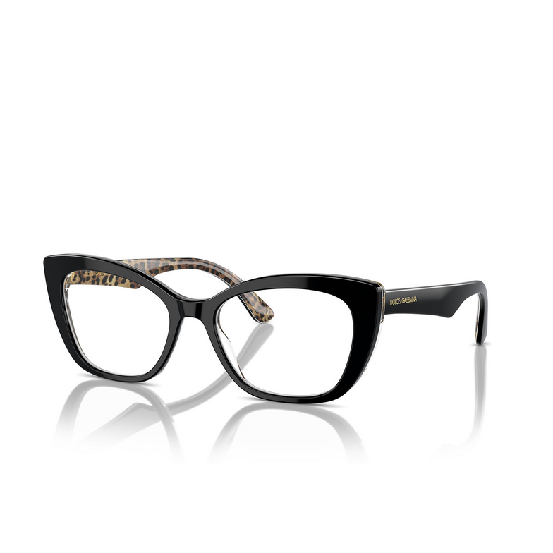 Dolce & Gabbana DG3360 Eyeglasses 3299 black on leo brown - 2/4