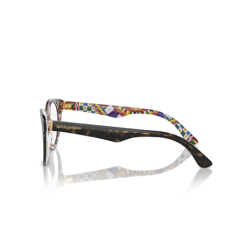 Dolce & Gabbana DG3361 Eyeglasses 3217 havana on white barrow - 3/4