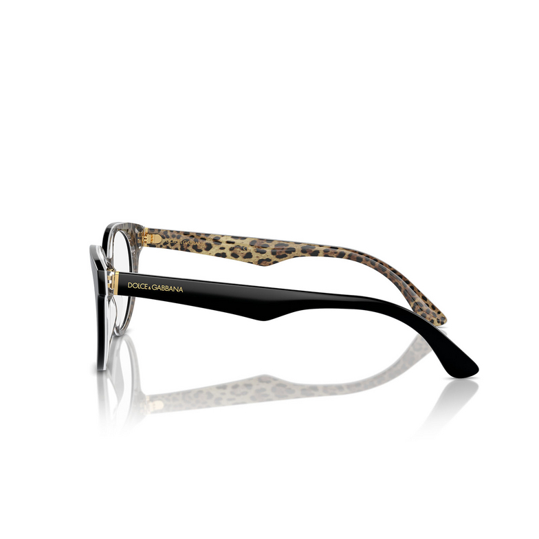 Dolce & Gabbana DG3361 Eyeglasses 3299 black on leo brown - 3/4