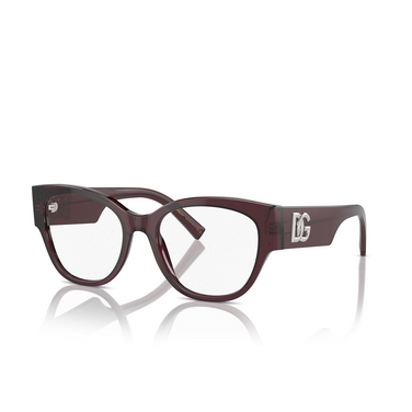 Dolce & Gabbana DG3377 Eyeglasses 3045 transparent violet - three-quarters view