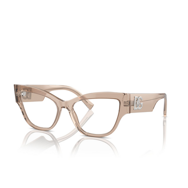 Dolce & Gabbana DG3378 Eyeglasses 3432 transparent camel - three-quarters view