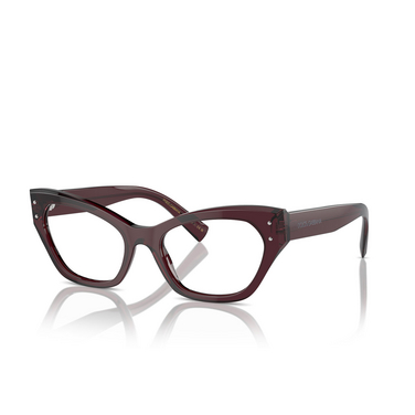 Dolce & Gabbana DG3385 Eyeglasses 3045 transparent violet - three-quarters view