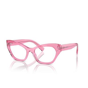 Lunettes de vue Dolce & Gabbana DG3385 3148 transparent pink - Vue trois quarts