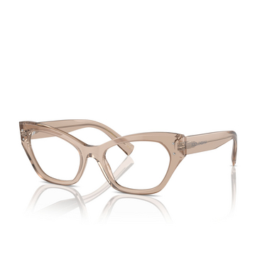 Dolce & Gabbana DG3385 Eyeglasses 3432 transparent camel - three-quarters view