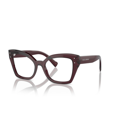 Dolce & Gabbana DG3386 Eyeglasses 3045 transparent violet - three-quarters view