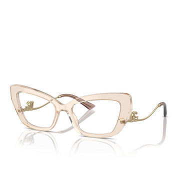 Lunettes de vue Dolce & Gabbana DG3391B 3432 transparent camel - Vue trois quarts