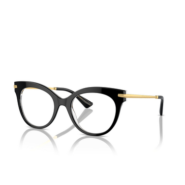 Lunettes de vue Dolce & Gabbana DG3392 3299 black on leo - Vue trois quarts