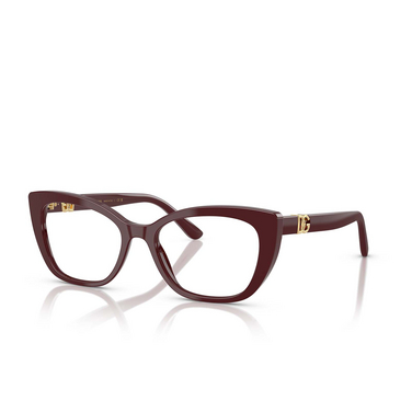 Occhiali da vista Dolce & Gabbana DG3398 3091 bordeaux - tre quarti