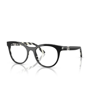 Dolce & Gabbana DG3399 Korrektionsbrillen 3372 black on zebra - Dreiviertelansicht