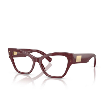 Gafas graduadas Dolce & Gabbana DG3404 3442 bordeaux lace - Vista tres cuartos