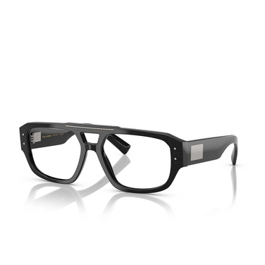 Dolce & Gabbana DG3406 Eyeglasses 2820 brushed black - three-quarters view