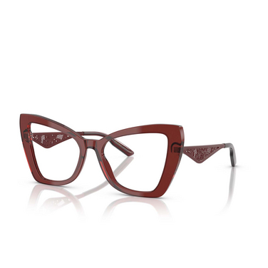 Dolce & Gabbana DG3409 Korrektionsbrillen 3045 transparent bordeaux - Dreiviertelansicht