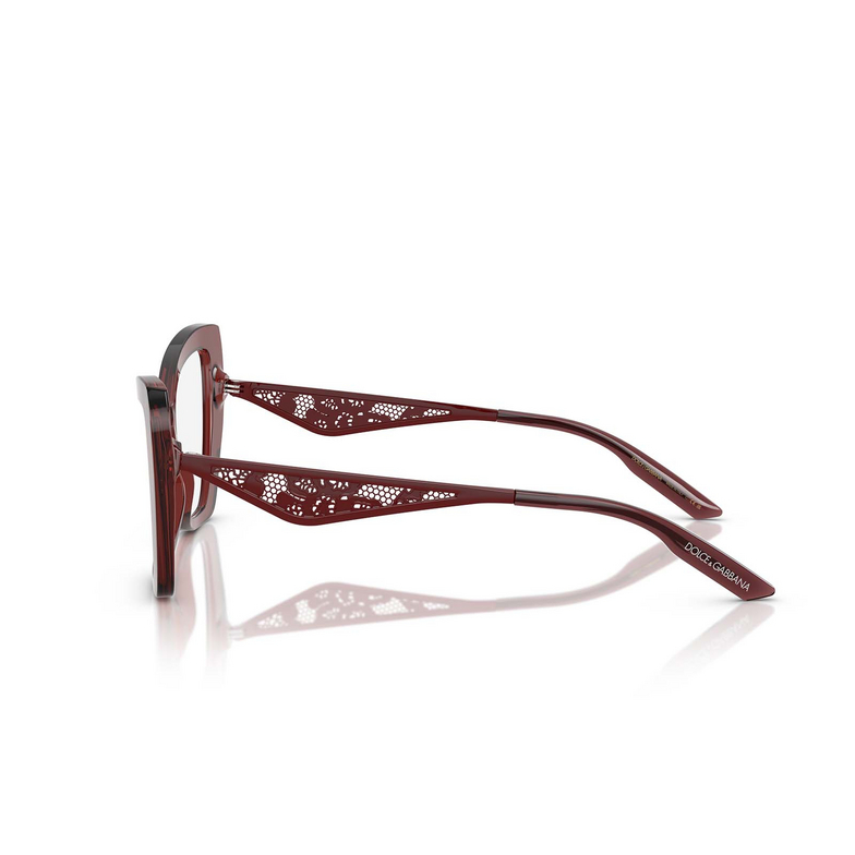 Gafas graduadas Dolce & Gabbana DG3409 3045 transparent bordeaux - 3/4