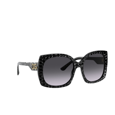 Dolce & Gabbana DG4385 Sunglasses 32888G black texture cocco - three-quarters view
