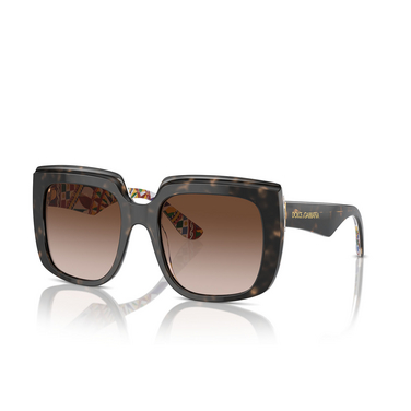 Dolce & Gabbana DG4414 Sunglasses 321713 havana on white barrow - three-quarters view