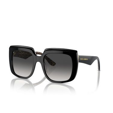 Dolce & Gabbana DG4414 Sunglasses 32998G black on leo brown - three-quarters view
