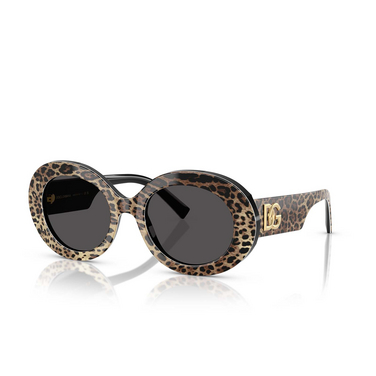 Lunettes de soleil Dolce & Gabbana DG4448 316387 top leo on black - Vue trois quarts