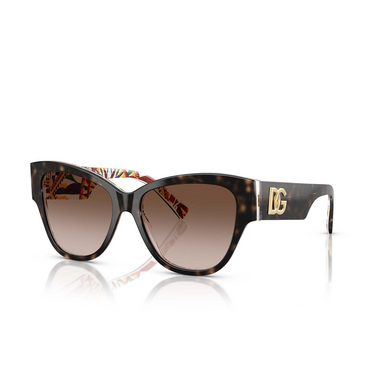 Dolce & Gabbana DG4449 Sunglasses 321713 havana on white barrow - three-quarters view