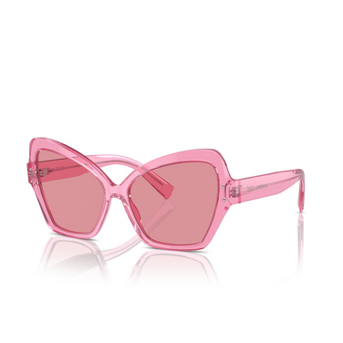 Lunettes de soleil Dolce & Gabbana DG4463 314830 transparent pink - Vue trois quarts