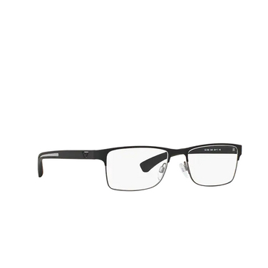 Emporio Armani EA1052 Eyeglasses 3094 rubber black & gunmetal - three-quarters view