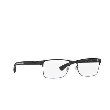 Emporio Armani EA1052 Eyeglasses 3155 rubber blue & gunmetal - three-quarters view